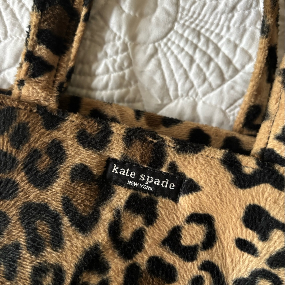 Vintage 90s Kate spade fuzzy leopard shoulder bag - Picture 1 of 9